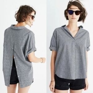 Madewell Black and White Gingham Button Down Shirt Size XXS